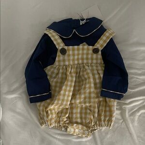 Charming Yellow Checkered Kids Romper